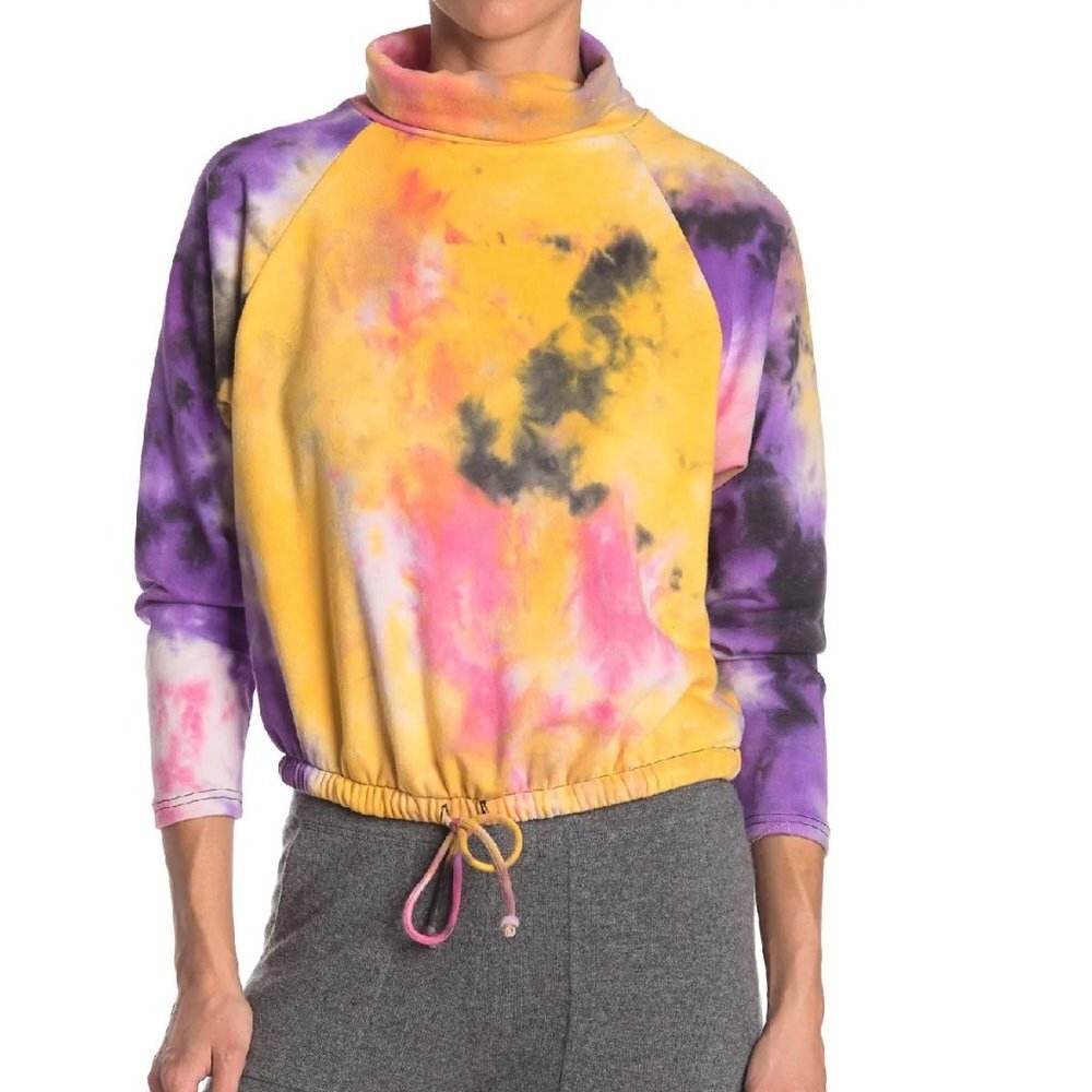 LUSH Tie-dye Mock Neck Pullover